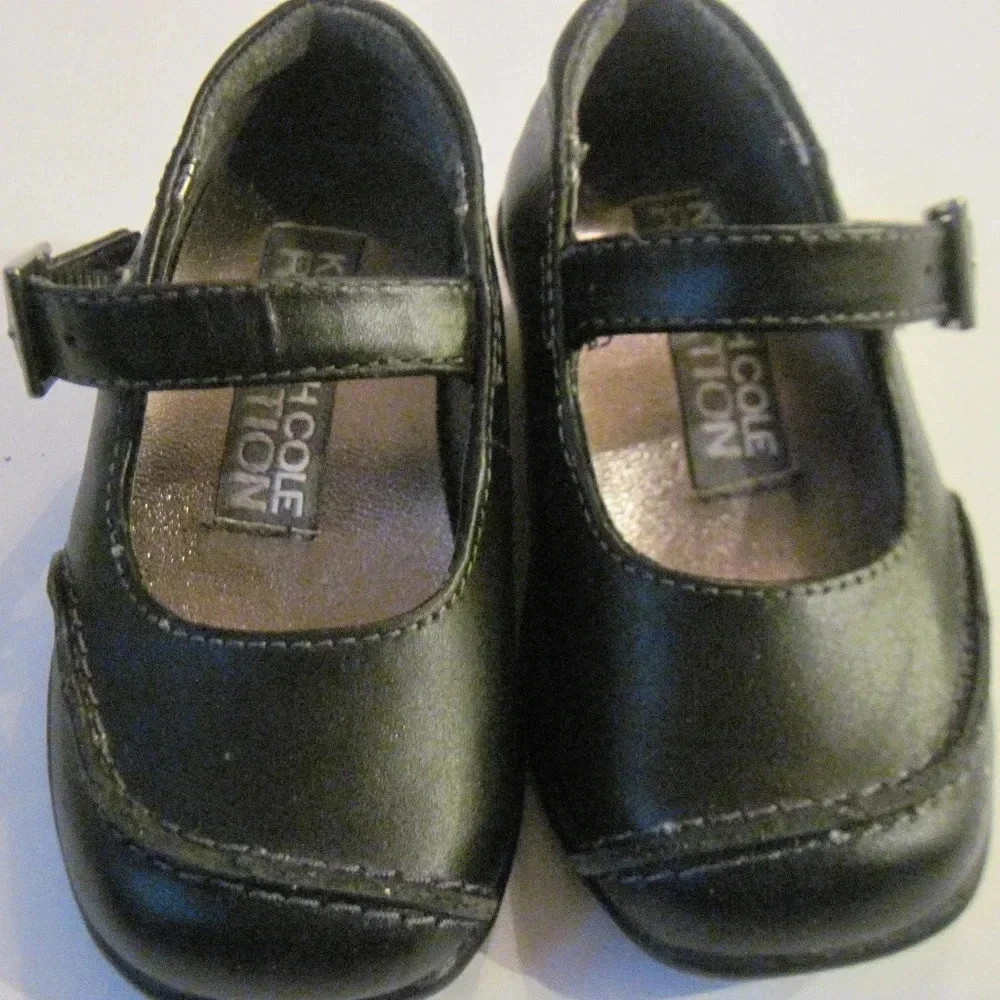 KENNETH COLE REACTION Kids Black Leather Shoes 5M